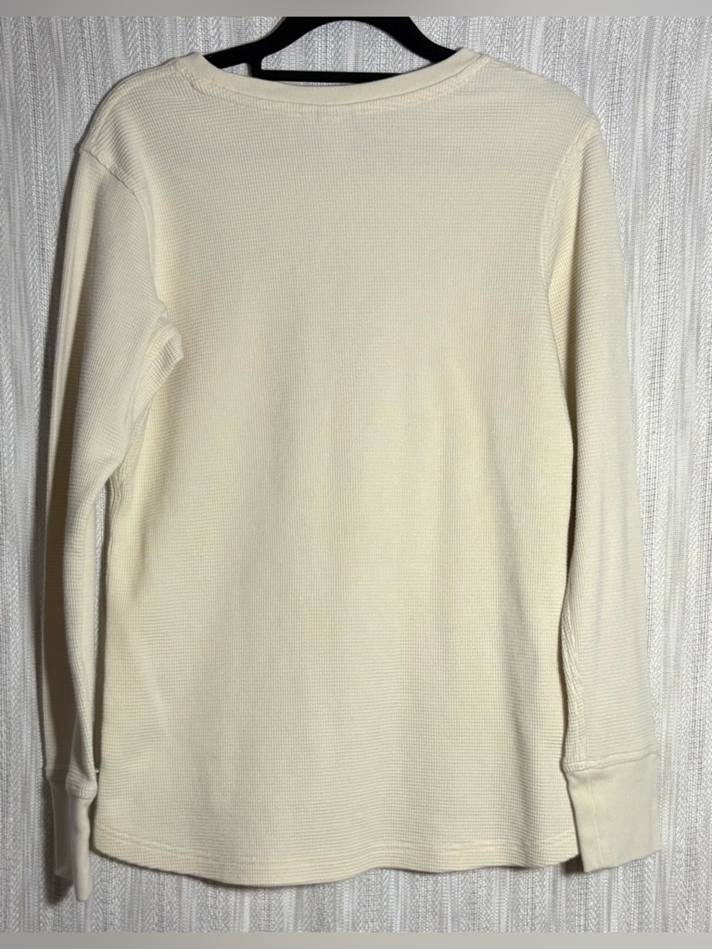 Duluth Trading Co Cream Waffle-Knit Long Sleeve Sweater - Picture 3 of 3